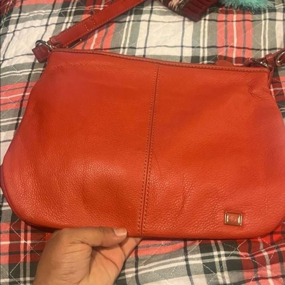 The Sak Leather Hobo Shoulder Bag Purse Scarlet Red